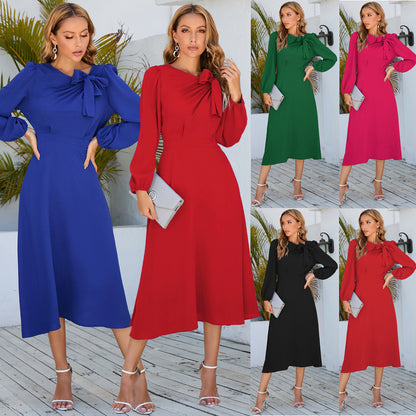 Amara™ | Round Neck Bow Dress