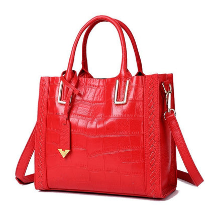 Sophie™ | Elegant Leather Handbag With Crocodile Motif