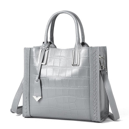 Sophie™ | Elegant Leather Handbag With Crocodile Motif