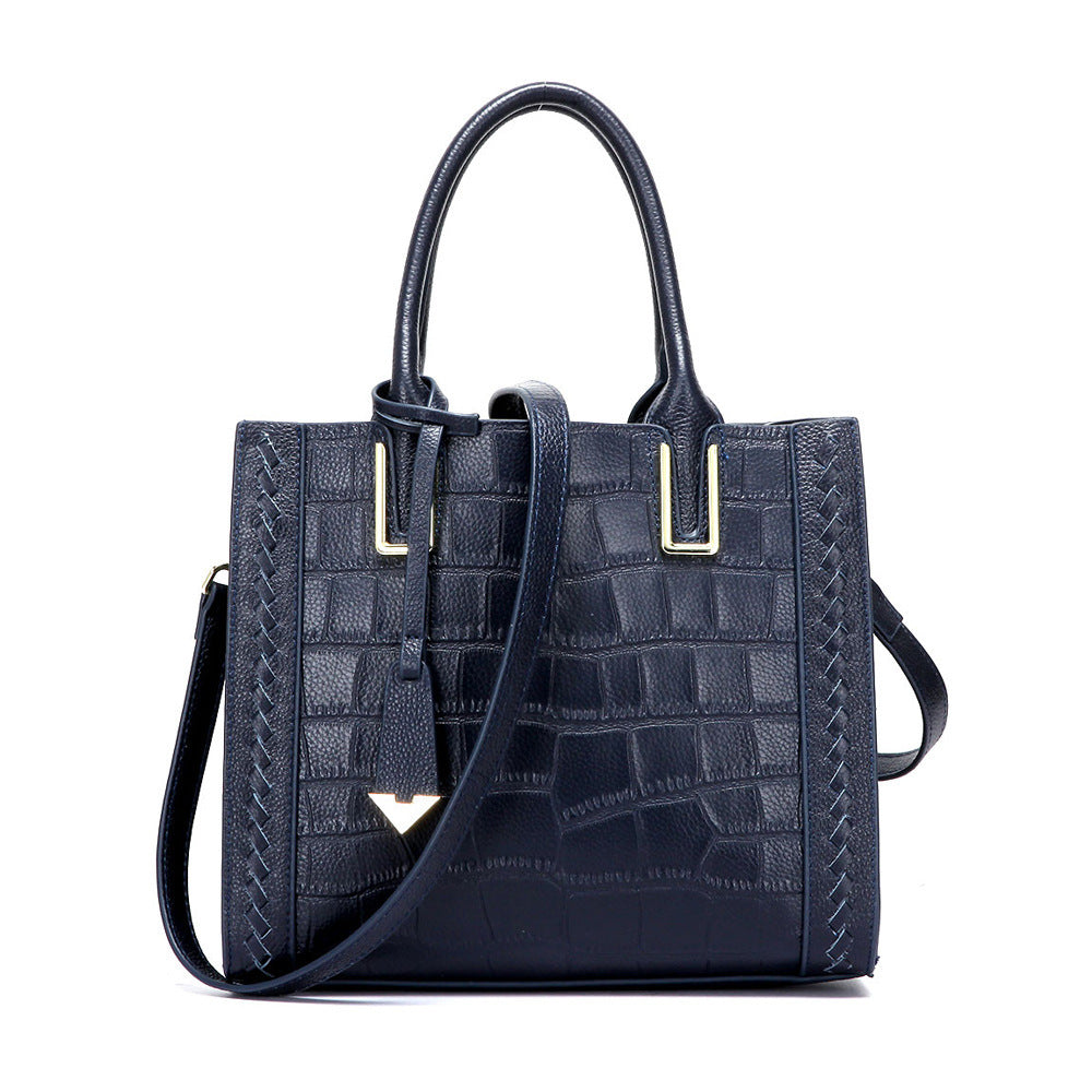 Sophie™ | Elegant Leather Handbag With Crocodile Motif