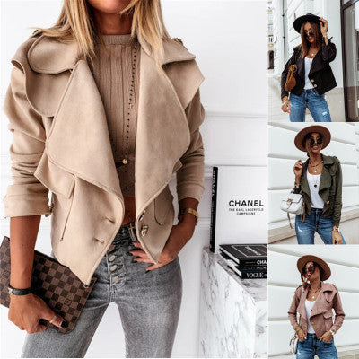 Eliza™ | Cozy Deerskin Lapel Button Jacket