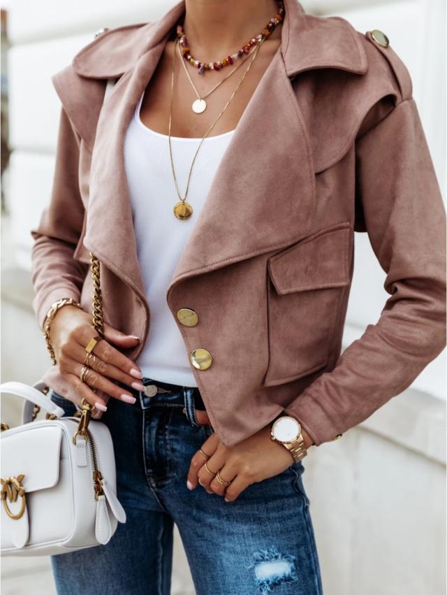 Eliza™ | Cozy Deerskin Lapel Button Jacket