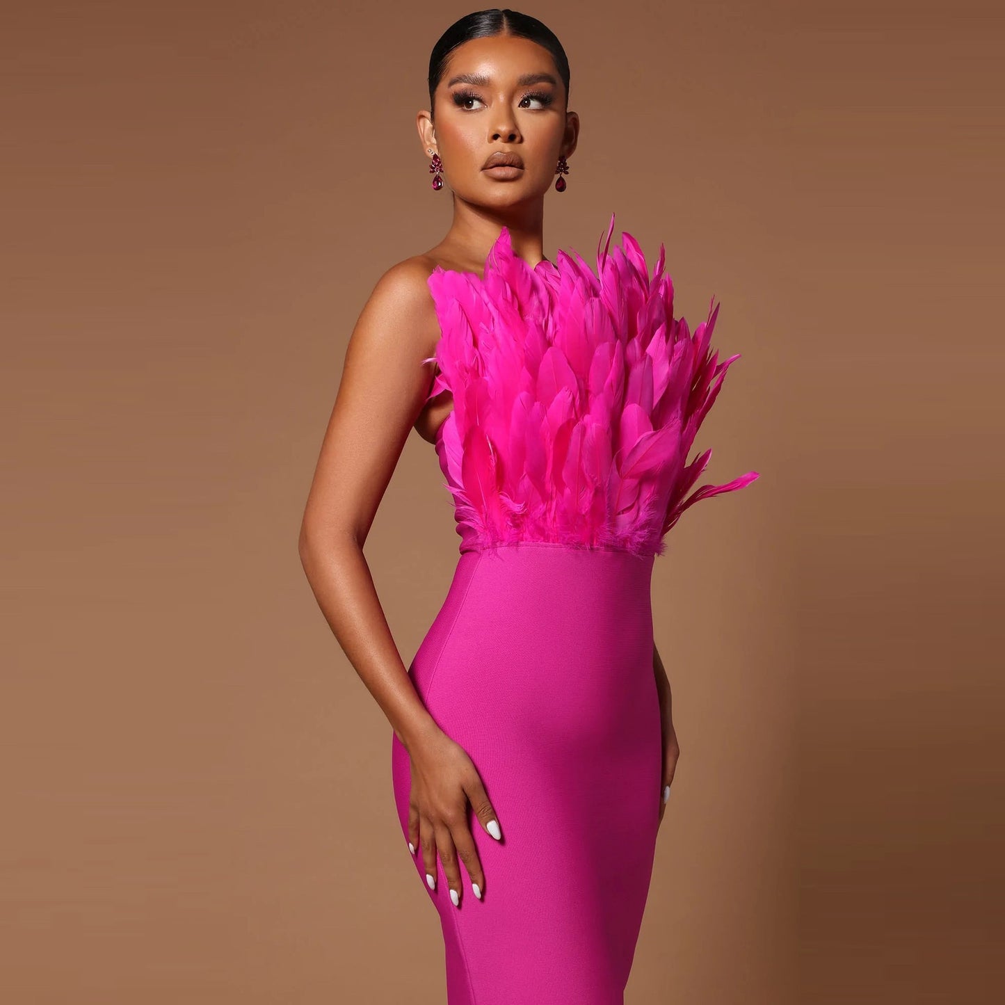 Isabella™ | Elegant Winter Dress With Feathers