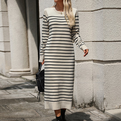 Livia™ | Trendy Striped Dress With Long Sleeves