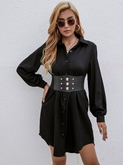 Elena™ | Long Sleeve Shirt Dress