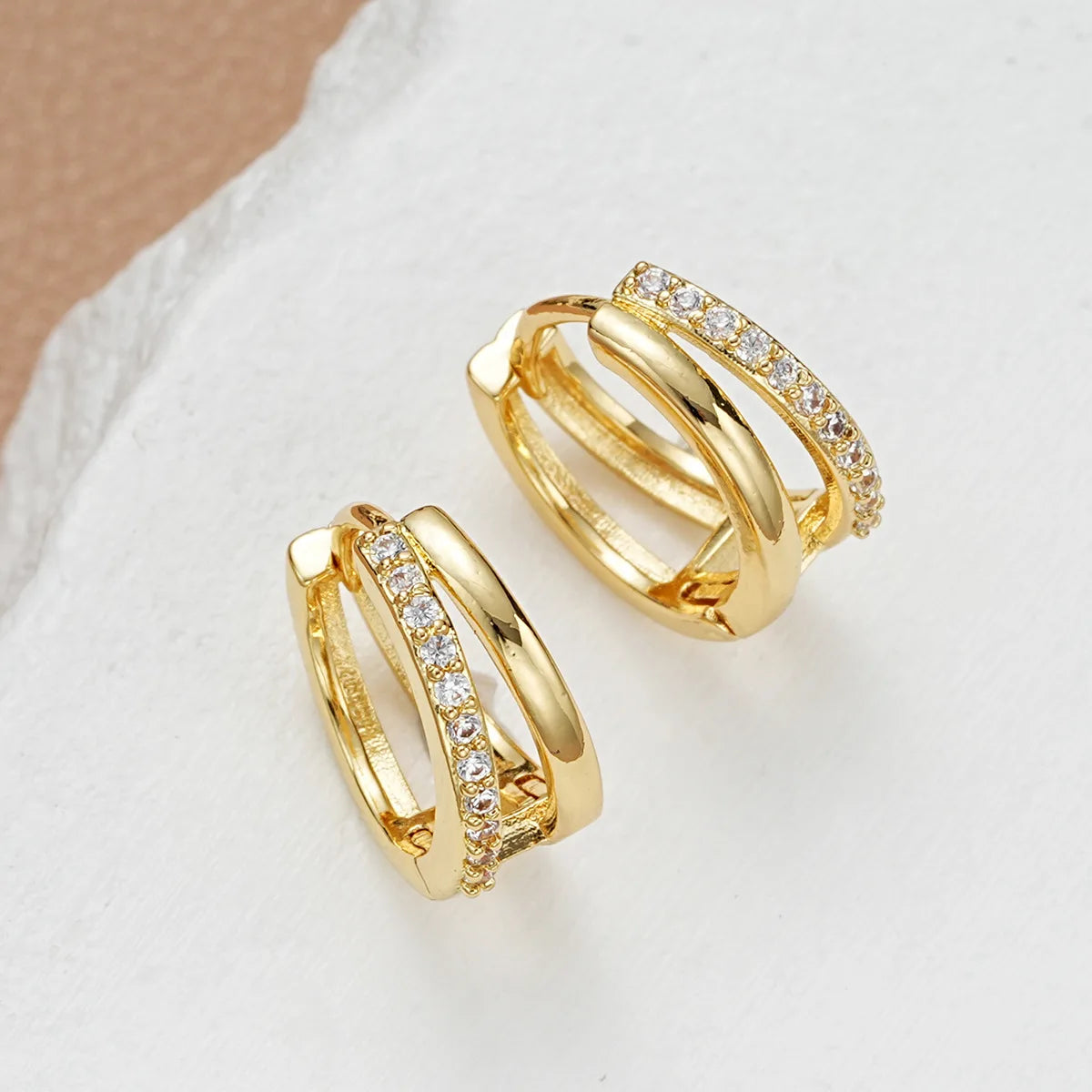 Europa™ | Double-Layered Zircon Hoop Earrings