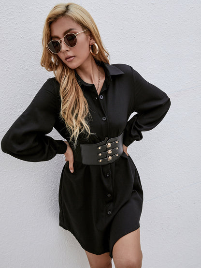 Elena™ | Long Sleeve Shirt Dress